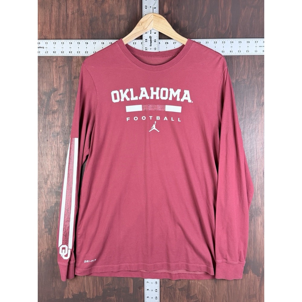 Oklahoma Sooners Nike Jordan Long Sleeve T Shirt Men's‎ Large Red OU Boomer Tee